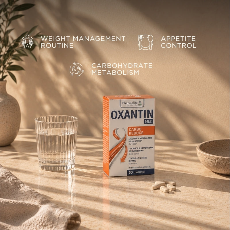Food supplement for appetite control, glucose metabolism, carbohydrate metabolism and slimming OXANTIN® MED Carbo Reduce