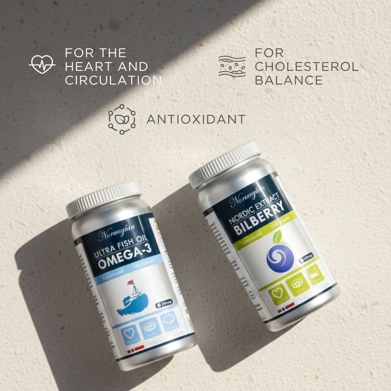 cholesterol lowering set from norwegian fish oil and bilberry extract norwegian pharma