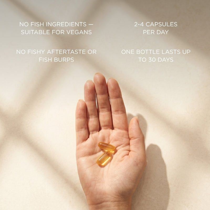 vegan omega 3 from microalgae capsules NOVOMEGA