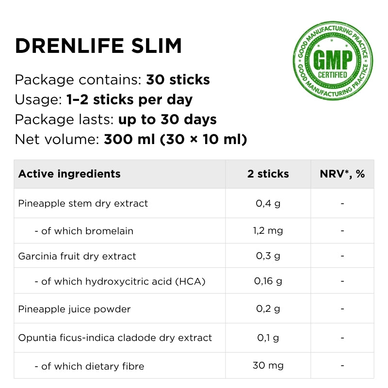 supplement for slimming and weight control drenlife slim