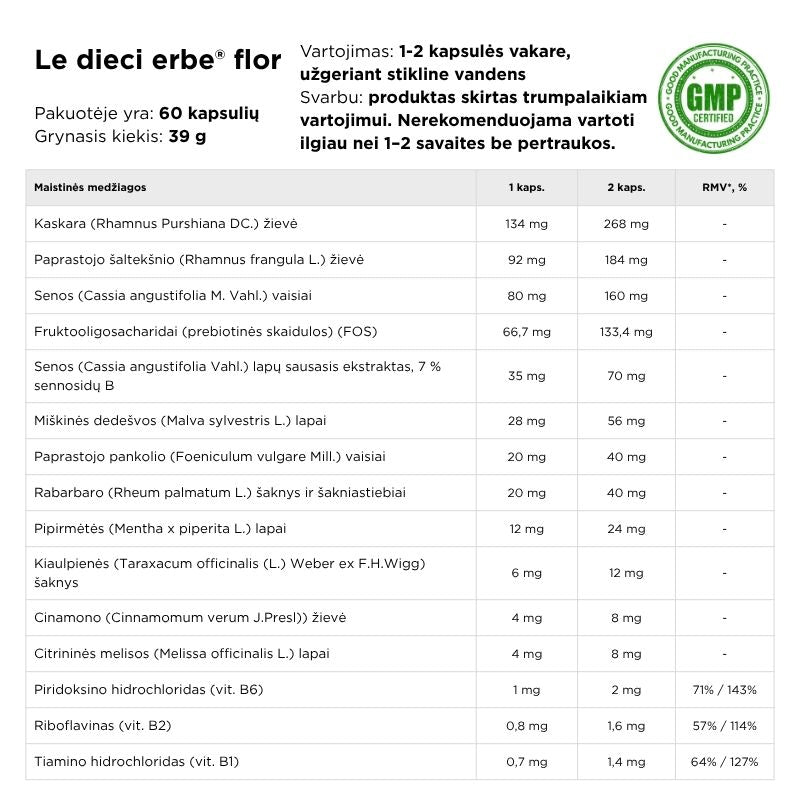 Maisto papildas Le dieci erbe® flor
