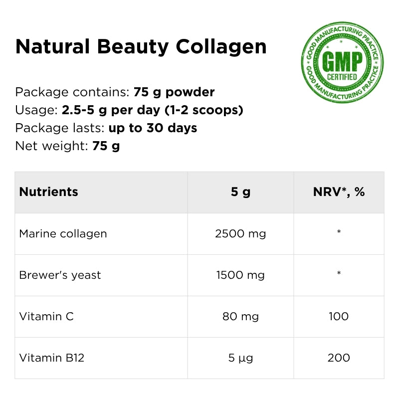 hydrolyzed marine collagen with brewers yeast natural beauty collagen nutrients