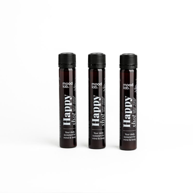 Food supplement with saffron, acerola, guarana and ginger Happy Shot