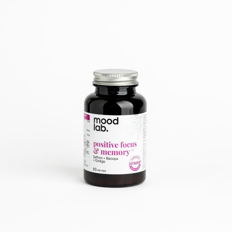 Food supplement with saffron, bacopa and ginkgo Positive Focus & Memory